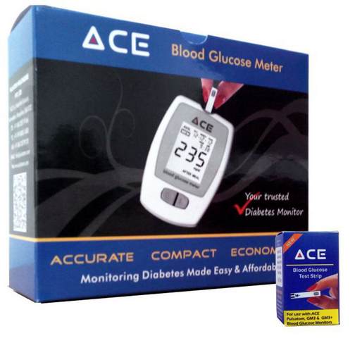 Click to know more ACE Glucometer Kit with Test Strips
