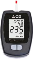 Result displayed on ACE Glucometer